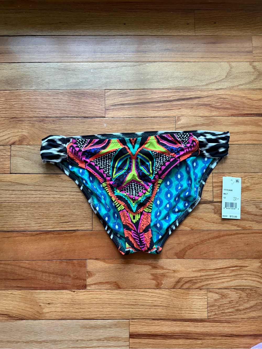Trina Turk Multicolor Printed Bikini Bottoms - Blue, Pink, Green, Orange, Black